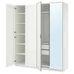IKEA PAX / KAMMARTORP/GULLABERG(295.725.84) Комбінація гардеробу, біле/біле дзеркало