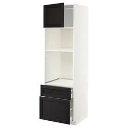 IKEA METOD / MAXIMERA(994.592.21) в сз д пиріг / мікр з дрз / 2 сзу, білий/забарвлений лерхітановим чорним