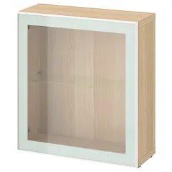 IKEA BESTÅ(394.904.70) сайт, білий ефект дуба/Glassvik білий/прозоре скло