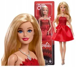 Лялька Барбі 80-та річниця Лялька-блондинка Mattel у червоній сукні JGD25