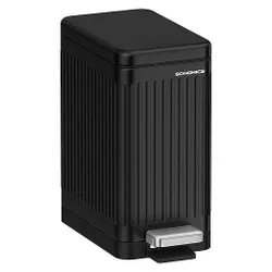 SONGMICS LTB562B01 Відро для косметики, 10 л, з кришкою, відро для сміття з педаллю, маленьке, вузьке, для маленьких приміщень,