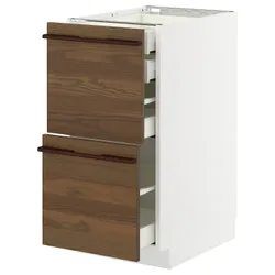 IKEA METOD / MAXIMERA(795.745.28) Stj 2fr/2n/wed/w, Білий/Stensta темно -коричневий шпон