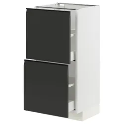 IKEA METOD / MAXIMERA(194.940.49) шафа для підлоги з 2 ящиками, білий/Upplöv матовий антрацит