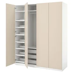 IKEA PAX / REINSVOLL(893.846.55) комбінований гардероб, білий / сіро-бежевий