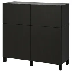 IKEA BESTÅ(694.808.08) поєднання полиці з дверцятами/шухлядами, чорно-бурий / Lappviken / Stubbarp чорно-бурий