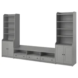 IKEA HAUGA(496.033.15) Комбінація телевізор/полиця, сірий