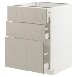 IKEA METOD / MAXIMERA(594.081.15) тумба стояча з 3 ящиками, білий / Stensund beige