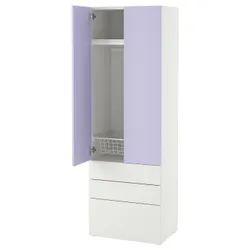 IKEA SMÅSTAD / PLATSA(995.446.20) гардероб, білий бузок/з 3 ящиками