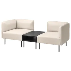 IKEA LILLEHEM(695.360.80) 2-OS-диван-модуль з бічним столом, Vissle Beige/Metal