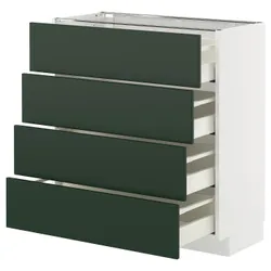 IKEA METOD / MAXIMERA(995.567.74) шафа з 4 фасадами/4 ящиками, білий/Хавсторп темно-зелений