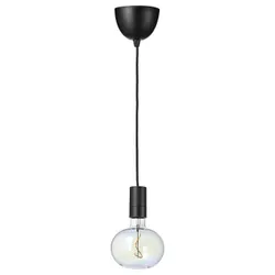 IKEA SUNNEBY / MOLNART(394.913.56) підвісний світильник з лампочкою, чорний/різнокольоровий еліпс