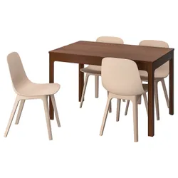 IKEA EKEDALEN / ODGER(692.214.38) стіл і 4 стільці, коричневий / білий бежевий