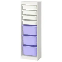 IKEA TROFAST(395.754.50) Полиця з контейнерами, Білий/бузок