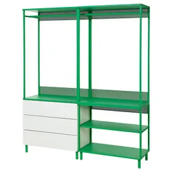 IKEA PLATSA(895.941.30) 3 ящики відкриті, Білий/Фоннес Зелений