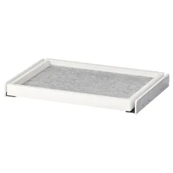 IKEA KOMPLEMENT(695.549.60) висувний лоток з килимком для скриньки, білий/світло-сірий