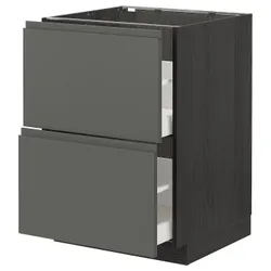 IKEA METOD / MAXIMERA(293.101.15) sz stj 2fr / 2in szu, чорний / Voxtorp темно-сірий
