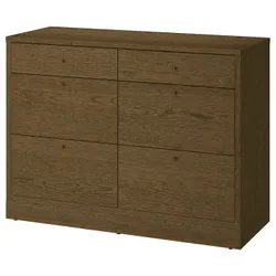 IKEA TONSTAD(706.146.23) комод, 6 ящиків, коричневий шпона дуба