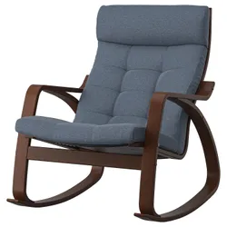 IKEA POÄNG(595.022.07) Крісло качалка, коричневий/Gunnared синій
