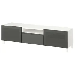 IKEA BESTÅ(995.730.14) ТБ шафа, білий Mörtviken/Västerviken/Stubbarp циемнозари