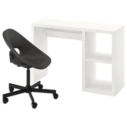 IKEA KALLAX / ELDBERGET(595.550.12) стіл і стілець, Білий/темно -сірий чорний