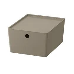 IKEA KUGGIS(895.824.91) контейнер з кришкою, Темно-сірий бісж