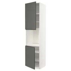 IKEA METOD(194.547.41) верх високий 2 др/пол, білий/Voxtorp темно-сірий