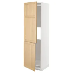 IKEA METOD(495.094.26) шафа висока для холодильника або морозильної камери з 2 ящиками, білий/Дуб Форсбака