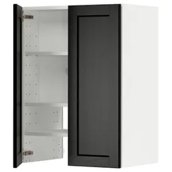 IKEA METOD(095.045.34) шафа карнизна з полицею/дверцями, білий/Lerhyttan чорний пофарбований