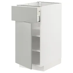 IKEA METOD / MAXIMERA(095.393.50) шафа ящики/двері, білий/Хавсторп світло-сірий