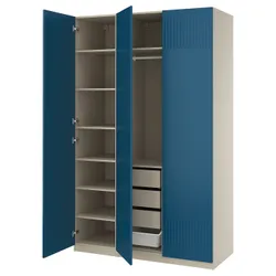 IKEA PAX / FYRUDDEN(895.816.46) Комбінація гардеробу, сірий -рог/синій