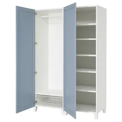 IKEA PLATSA(495.557.29) Гардероб/2 двері, Biały/sannidal Blue