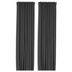 IKEA KORGMOTT(305.971.59) Конкретні штори, пара, на стрічці/темно -сірий