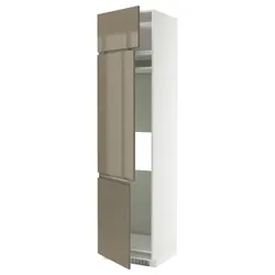 IKEA METOD(795.770.65) шафи Wys Lod/ZMR/3DRZ, білий/Voxtorp Gloss Dark -brown