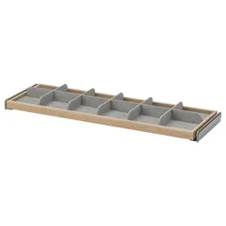 IKEA KOMPLEMENT(493.320.36) висувна полиця з перегородкою, білий / світло-сірий ефект дуба