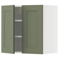 IKEA METOD(895.187.68) настінна шафа з полками/2 двері, Biały/axstad gria -green