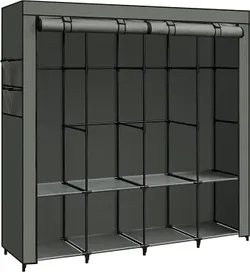 Тканинна шафа SONGMICS, шафа для одягу, 45 х 170 х 167 см, 4 підвісні полиці, з полицями, 4 бічні кишені, багато місця, для