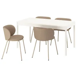 IKEA TONSTAD / KRYLBO(395.966.45) Стіл та 4 стільці, вершки/тонеруд Темний бежевий