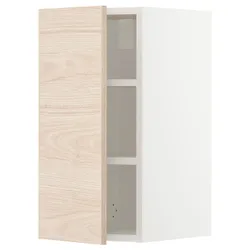 IKEA METOD(494.670.92) навісна шафа з полицями, білий / Askersund світлий попелястий малюнок