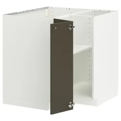 IKEA METOD(095.847.38) Кутовий шафа з полицею, Biały/Havstorp Brown та Beige
