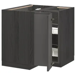 IKEA METOD(793.597.41) кутова тумба стояча з каруселлю, чорний / Voxtorp темно-сірий