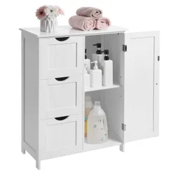 Біла шафа для ванної кімнати 60 см сучасна