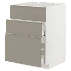 IKEA METOD / MAXIMERA(994.923.53) навісна шафа/витяжка цинт. з ящиків, білий/Upplöv матовий темно-бежевий