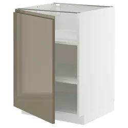 IKEA METOD(295.767.18) ST/полиці, білий/Voxtorp Gloss Dark -brown