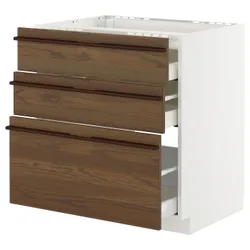 IKEA METOD / MAXIMERA(095.745.98) Sza st pl/3fr/3szu, Білий/Stensta темно -коричневий шпон