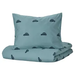 IKEA BARNDRÖM(505.030.13) підодіяльник і наволочка, авто / синій візерунок