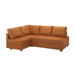 IKEA FRIHETEN(795.170.57) кут із функцією сну, з додатковими подушками для зворотного зворотного відступу/халатним коричневим помаранчевим