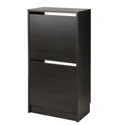 IKEA BISSA(205.302.06) тумба для взуття, 2 відділення, чорно-коричневий