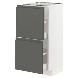 IKEA METOD / MAXIMERA(593.103.07) шафа / 2 szu /, білий / Voxtorp темно-сірий