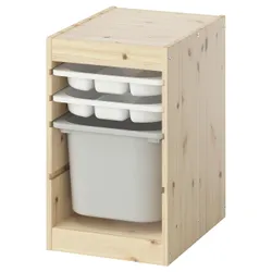 IKEA TROFAST(295.733.00) Полиця з контейнером/лотками, Яскрава сосна забарвлена ​​біла/сіра