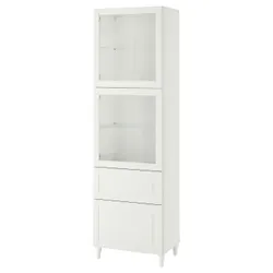 IKEA BESTÅ(694.125.55) книжкова шафа / скляні двері, біле Смевікен / Оствік / Каббарп біле прозоре скло